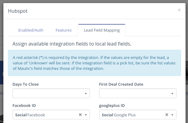 Integration Plugin Contact Field Mapping