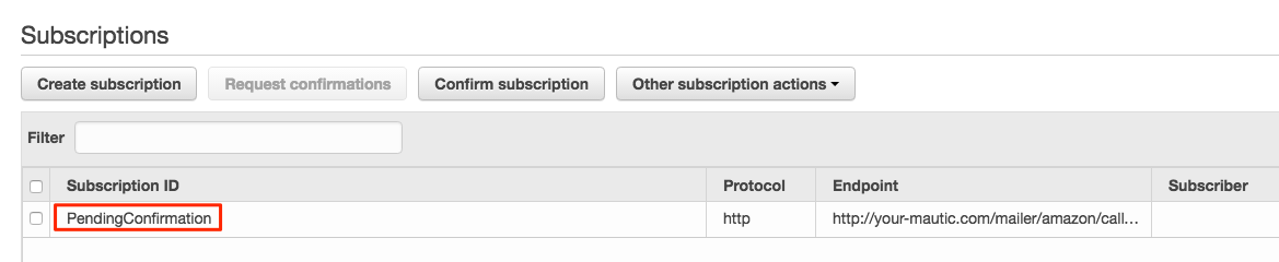 Confirmation pending Topic