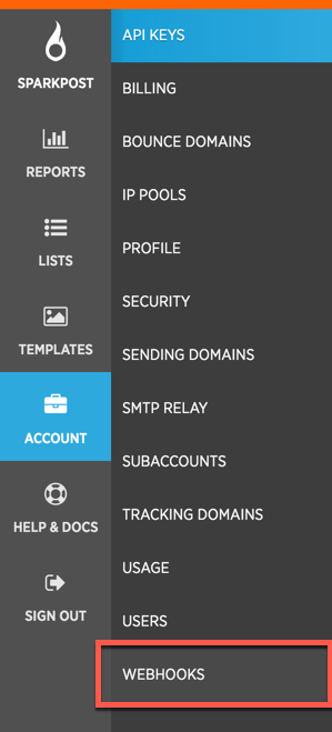 Sparkpost webhooks Webhooks
